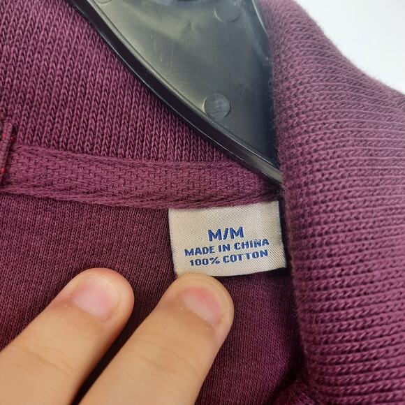 Tommy Bahama maroon plum quarter zip sweater long sleeve top size medium - Picture 6 of 8